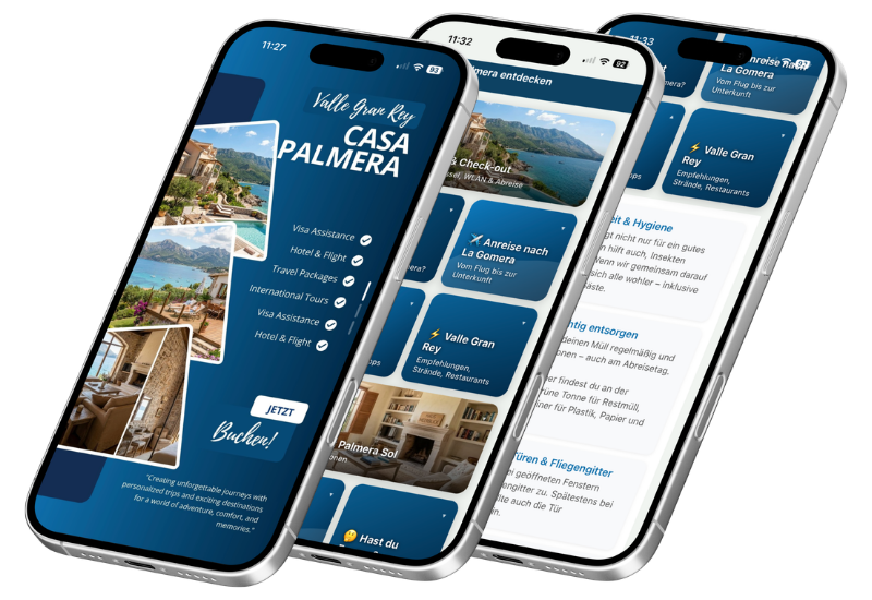 SlideCard auf 3 Screens — Beispiel Casa Palmera